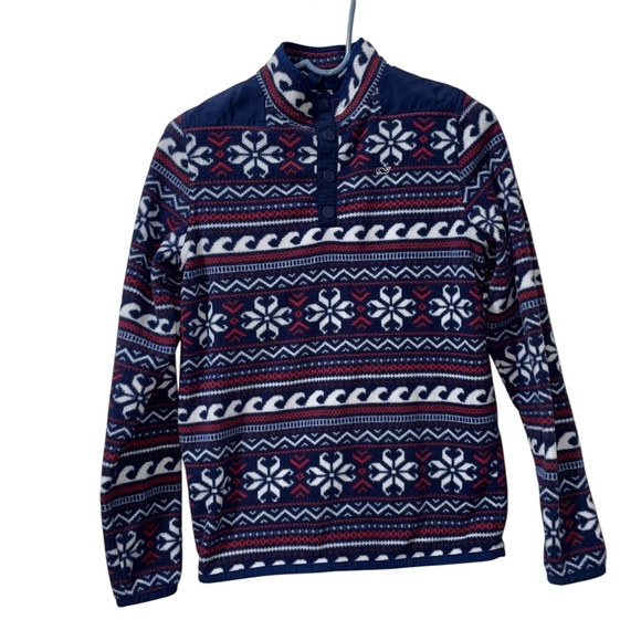 Boy's Youth Vineyard Vines 1/4 Snap Fleece Long Sleeve Sweater Pullover Sz XL - Picture 6 of 6